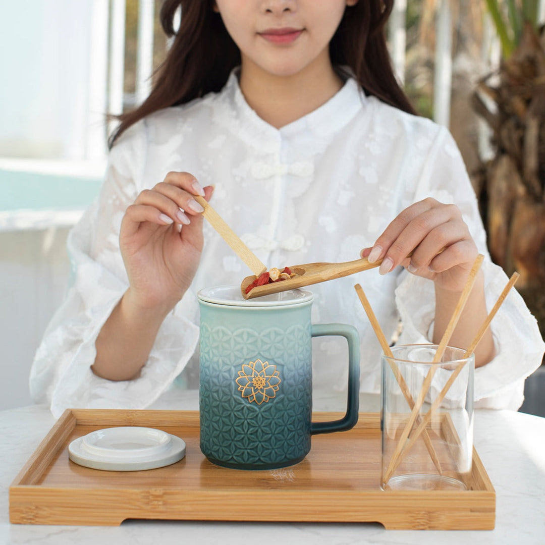 Flower of Life 3-in-1 Tea Mug with Infuser