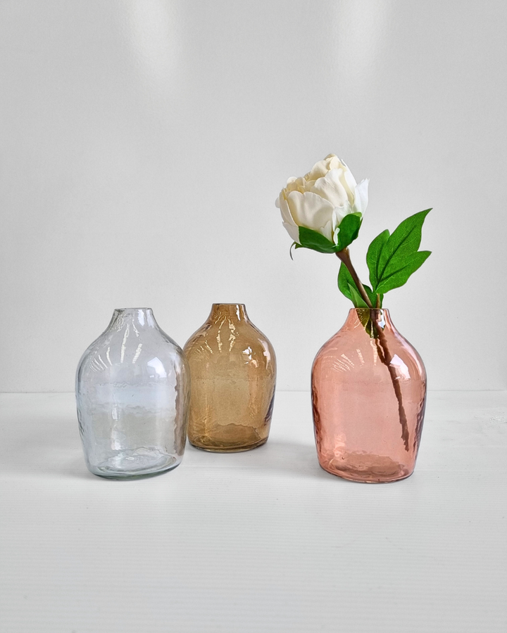 Haley Handblown Hammered Bud Vase