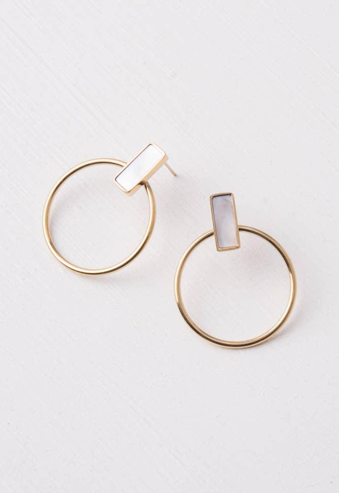 Adalee White Mother of Pearl Earrings - Ethical Trade Co