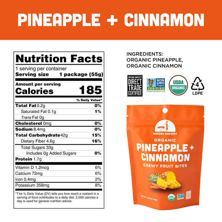 Organic Pineapple + Cinnamon Fruit Bites