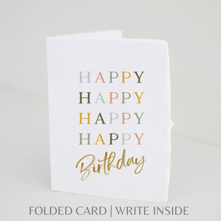 Folded Card | Happy Happy Happy Happy Birthday