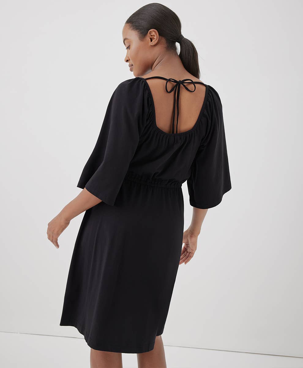 Luxe Jersey Flutter Sleeve Dress