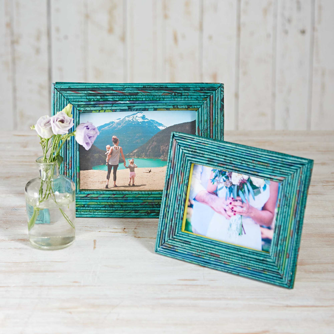 Recycled Newspaper Photo Frame - 4 x 6 Picture Frame