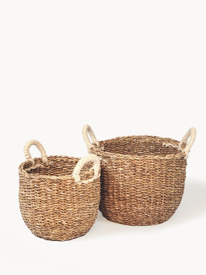 Savar Basket with White Handle