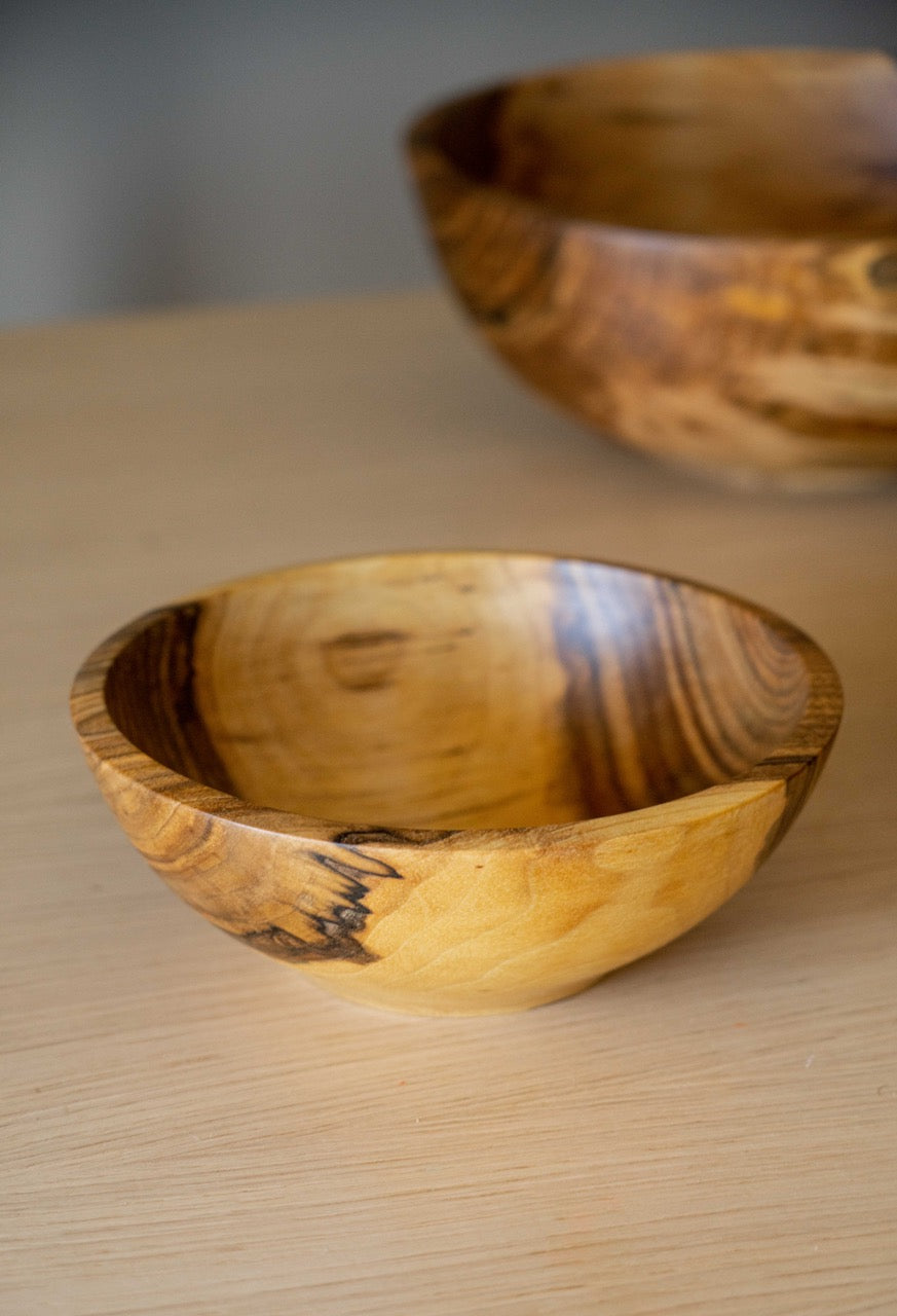 Hand-Carved Ukrainian Walnut Wood Nesting Bowl Set