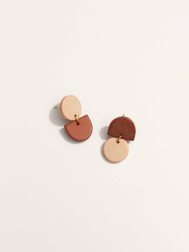 Backflip Clay Earrings Cocoa Cream - Ethical Trade Co