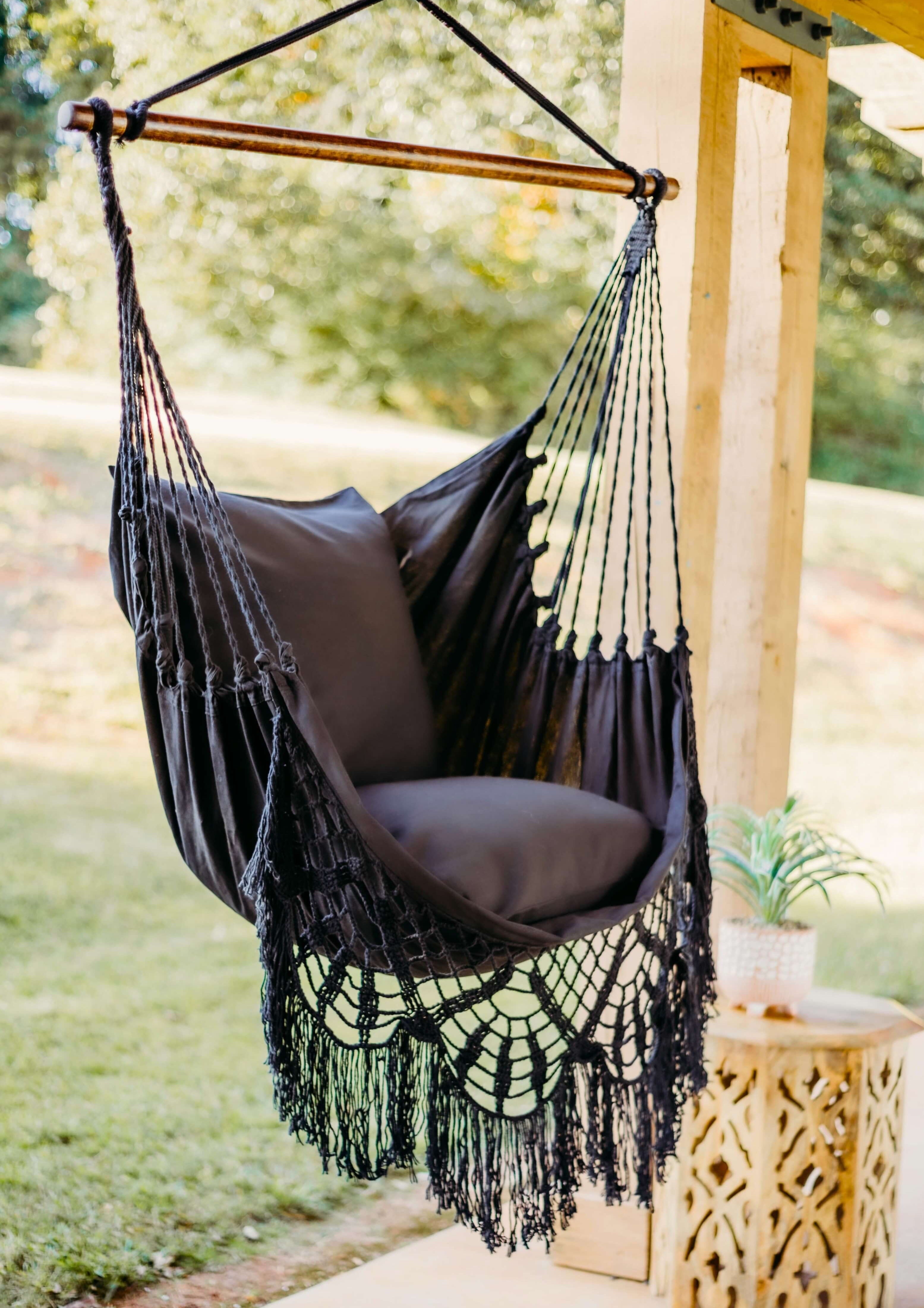 Black Boho Black Hammock Chair | NINA