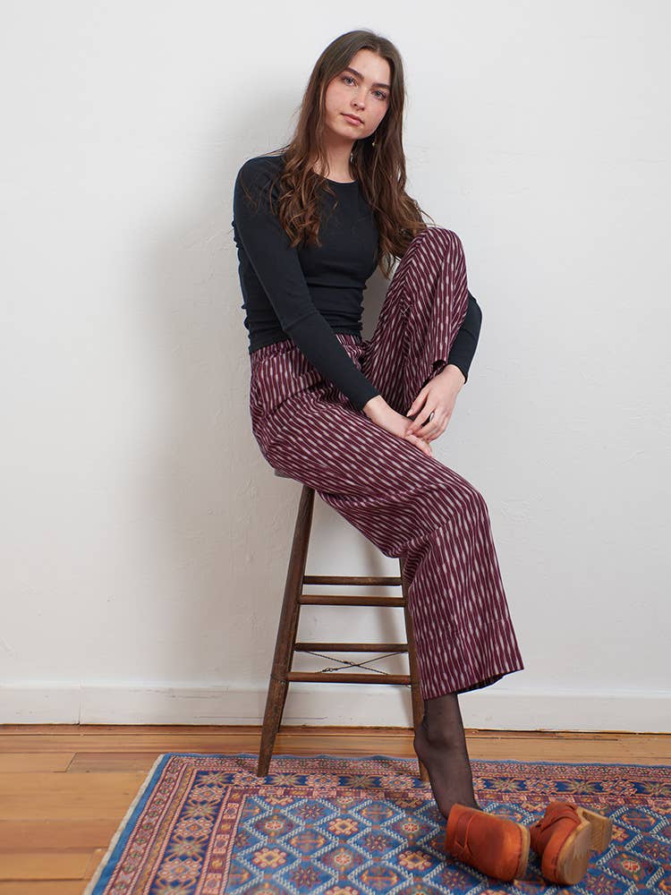 Rosie Pant Plum Ikat