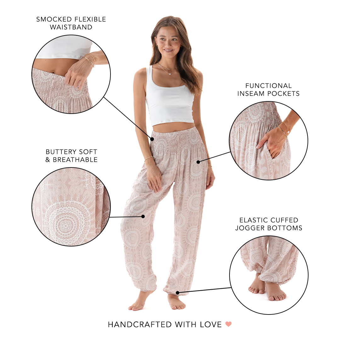 Casa Blanca Harem Pants with Pockets