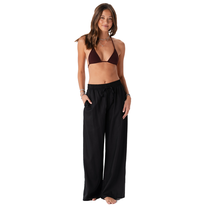 Black Wide Leg Drawstring Pants