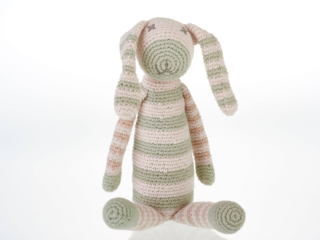 Stuffed Animal - Organic Teal Stripey Bunny