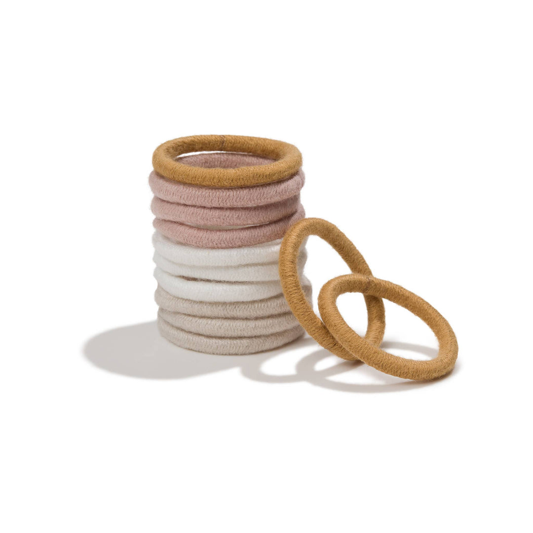 Plastic-free Round Hair Ties - Mini 12-pack - Golden Fibres