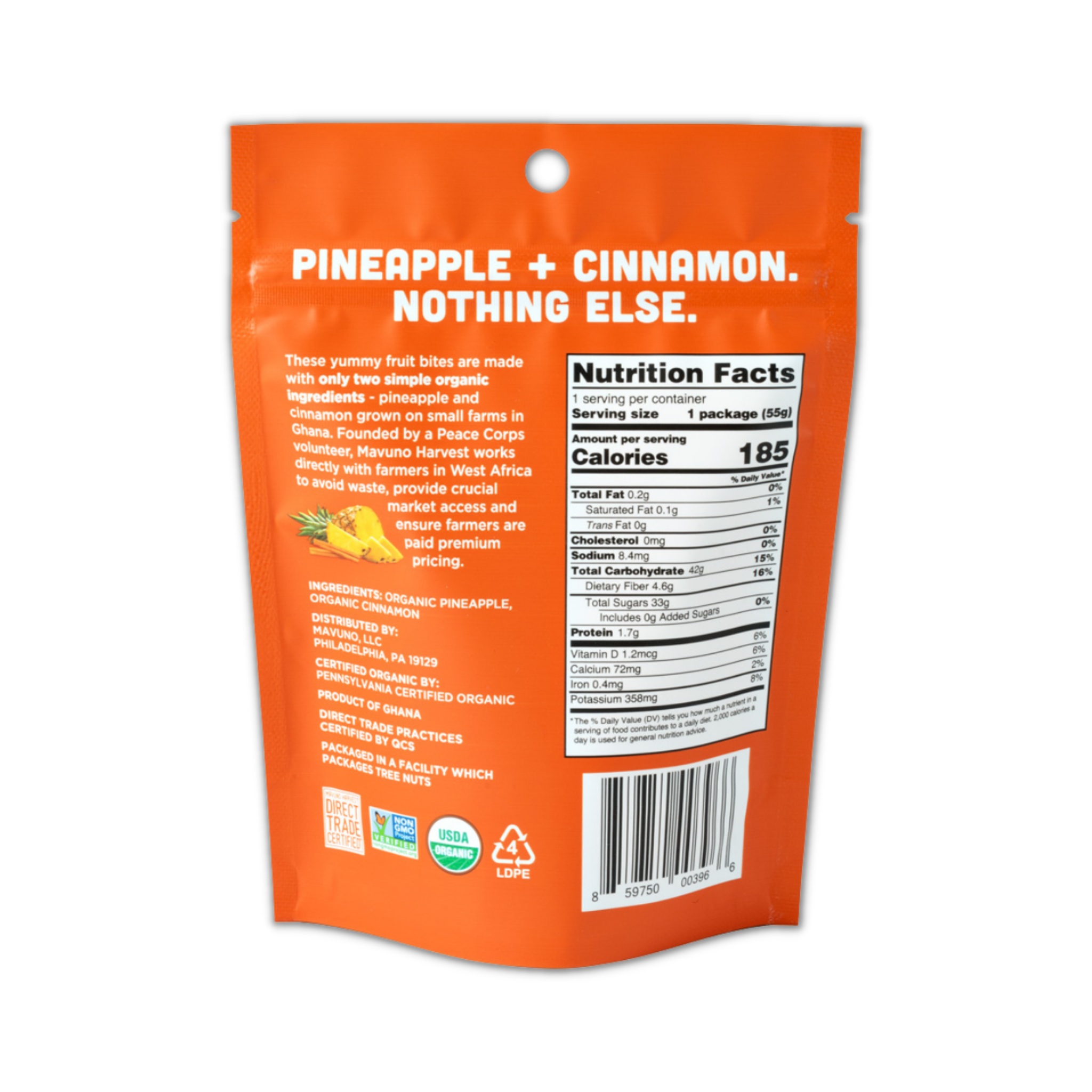 Organic Pineapple + Cinnamon Fruit Bites