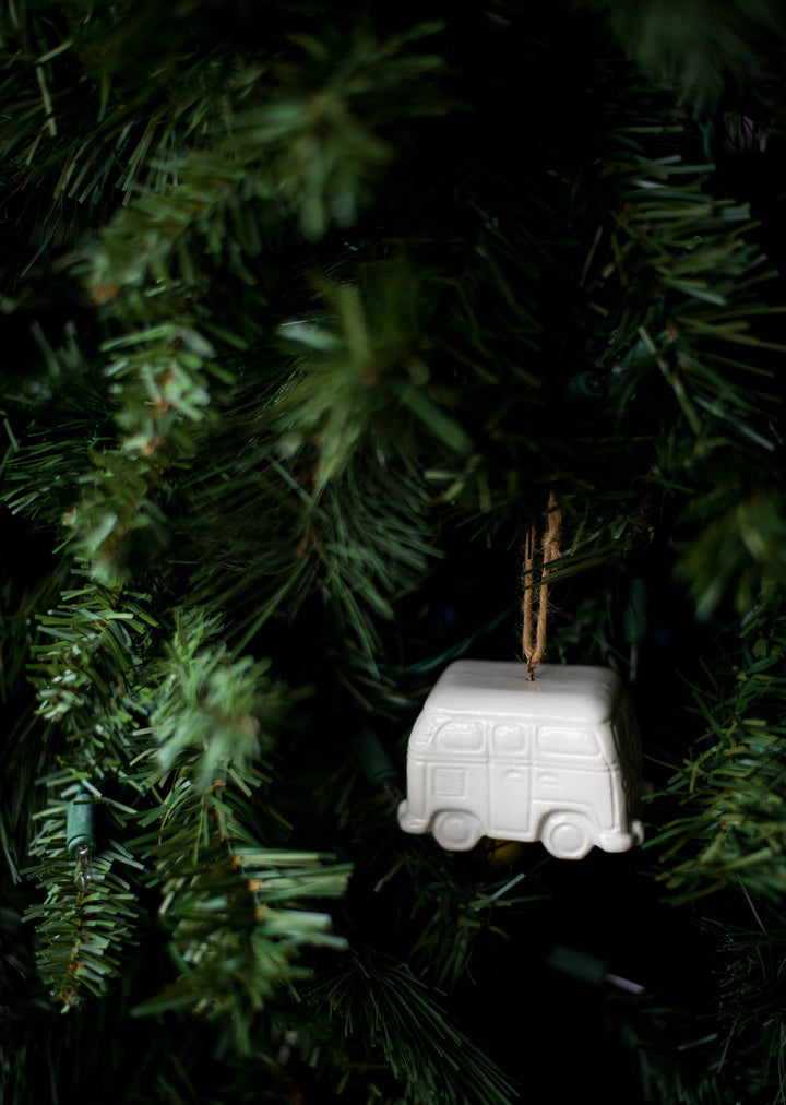 Handmade Porcelain Christmas Ornaments: Train Car