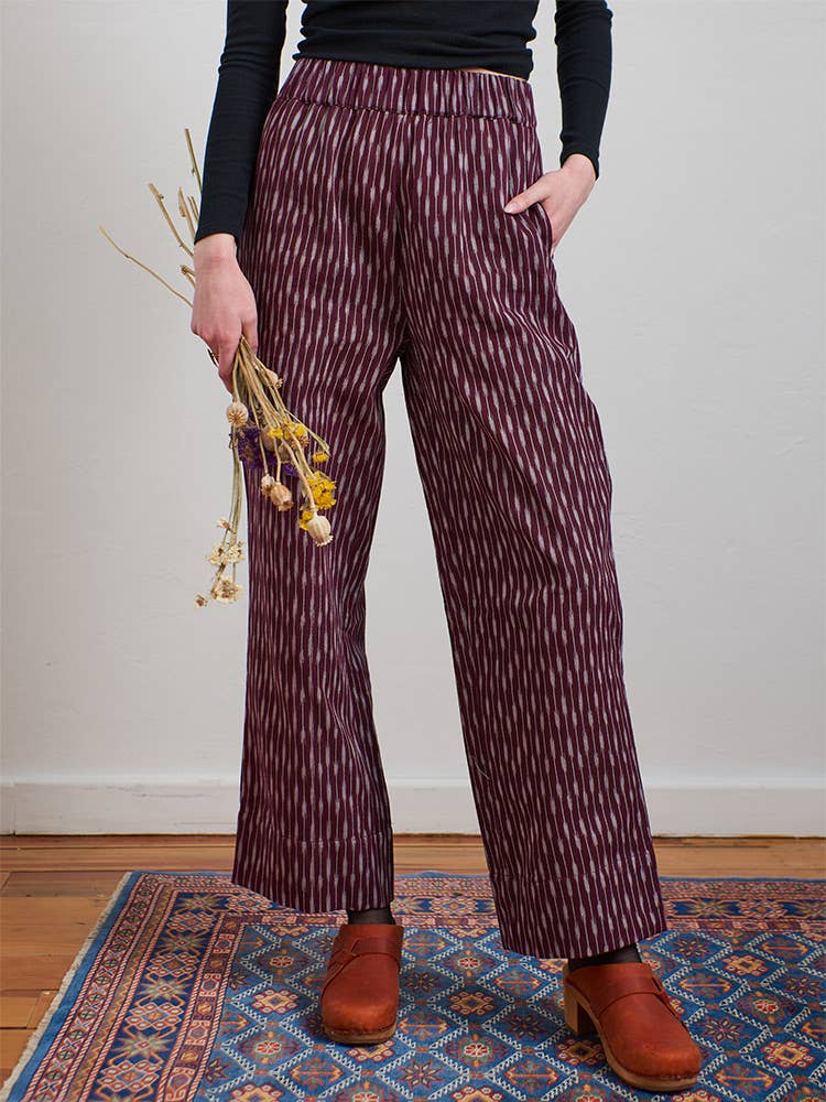 Rosie Pant Plum Ikat