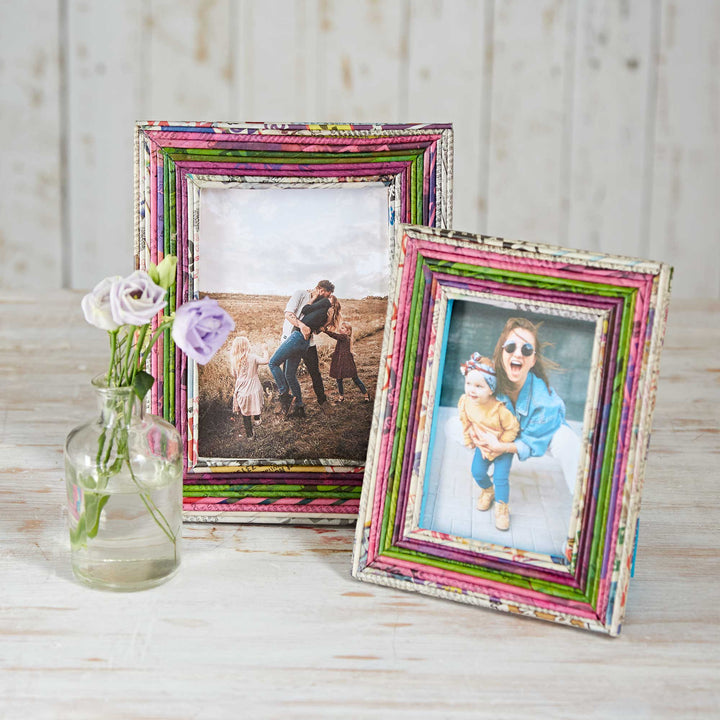 Recycled Newspaper Photo Frame - 4 x 6 Picture Frame