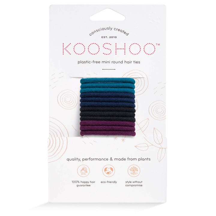 Plastic-free Round Hair Ties - Mini 12-pack - Dark Hues