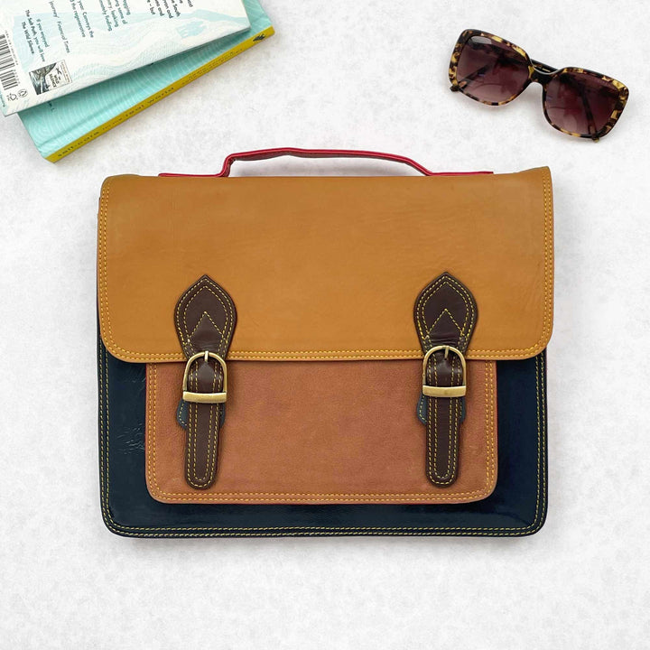 Multicoloured Recycled Leather Satchel