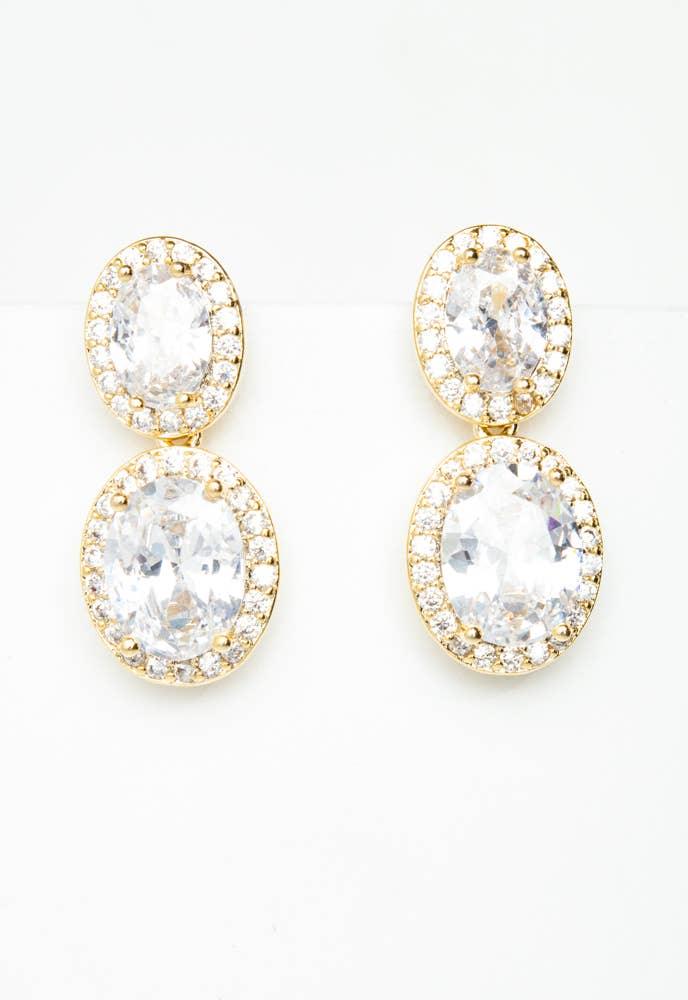Divine Connection Gold and Zircon Earrings - Ethical Trade Co