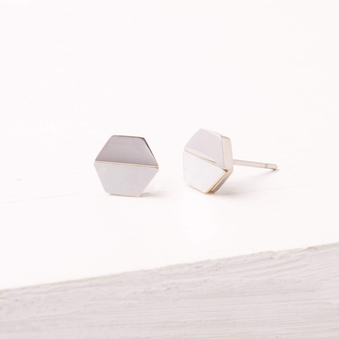 Dorothy Hexagon Shell Stud Earrings - Ethical Trade Co