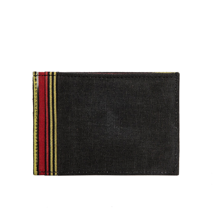 Black Leather Canvas Cardholder