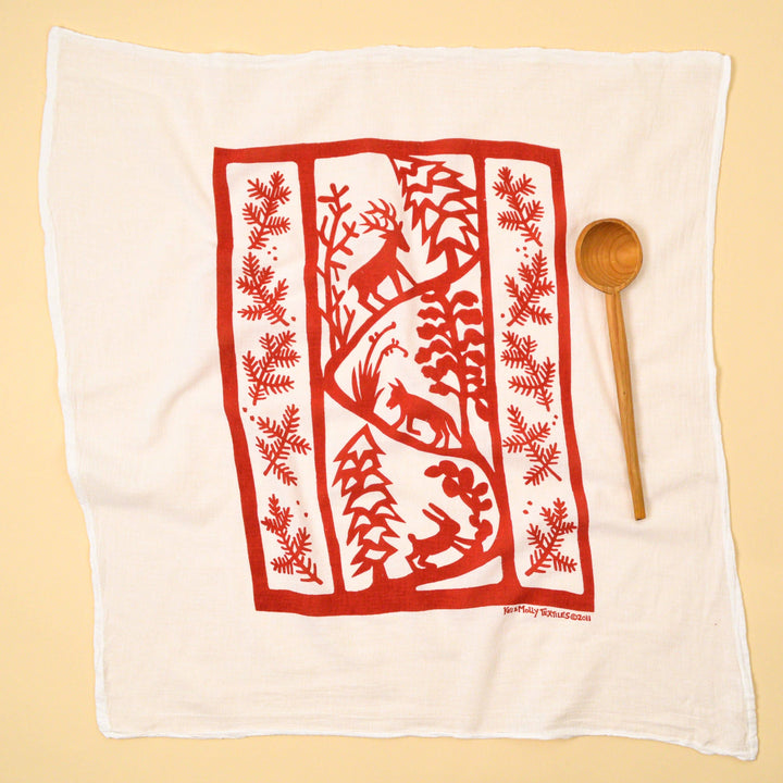 Flour Sack Dish Towel - Winter Animals