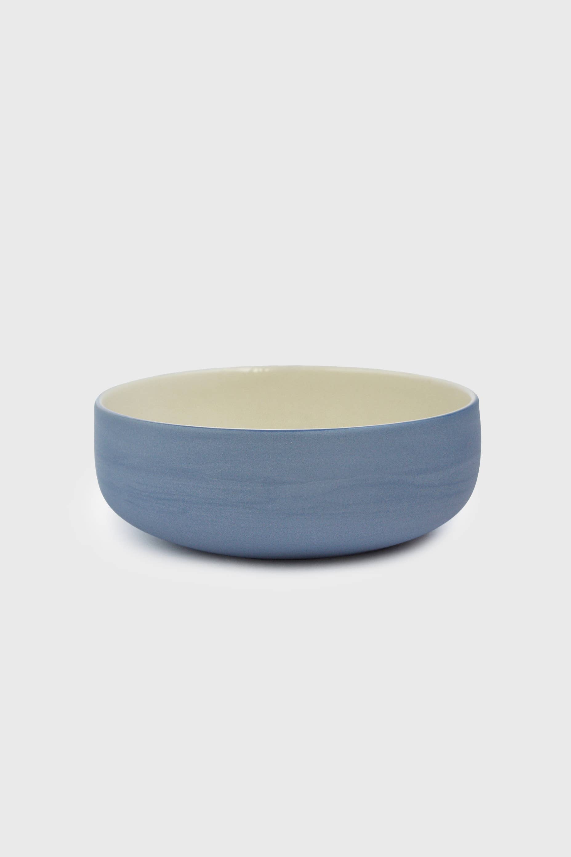 Handmade Porcelain Everyday Bowl. Forget-me-not/Chocolate