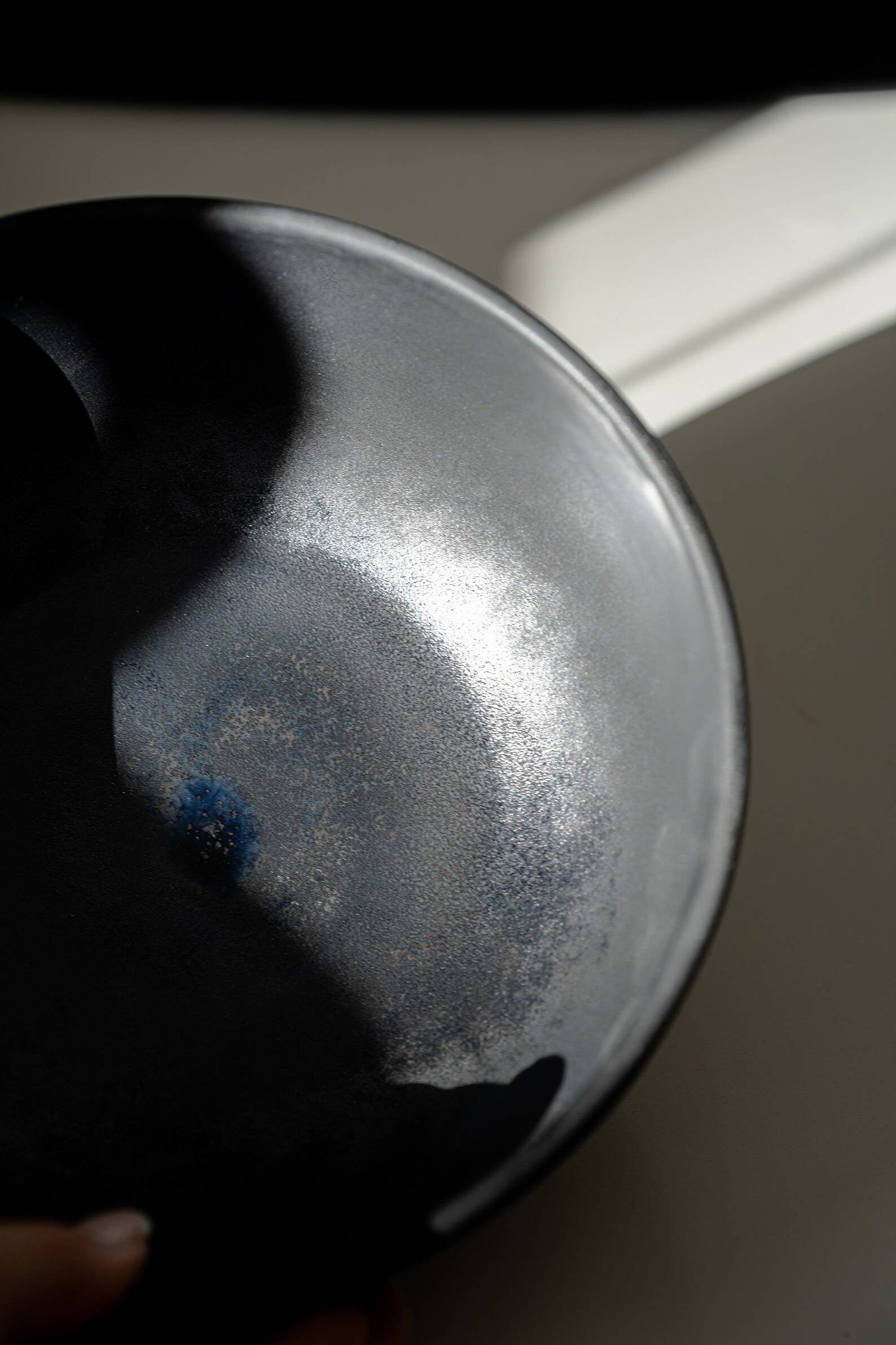 Black Matte Stoneware Salad Serving Bowl