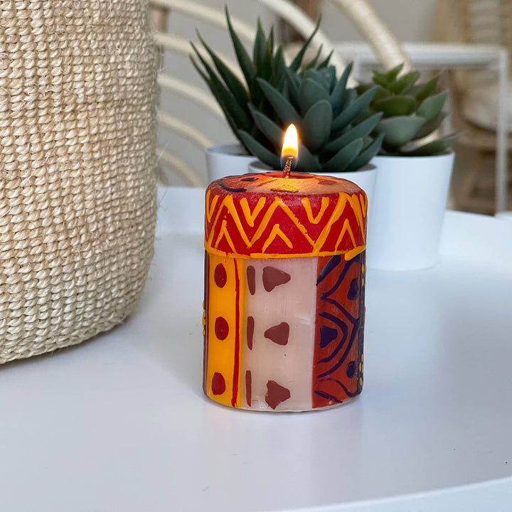 Hand Painted Voltive Candles Set of 3 - Indabuko Design