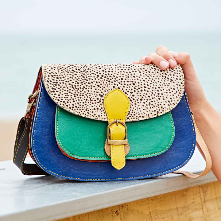 Sonashki Recycled Leather Multicoloured Crossbody Bag