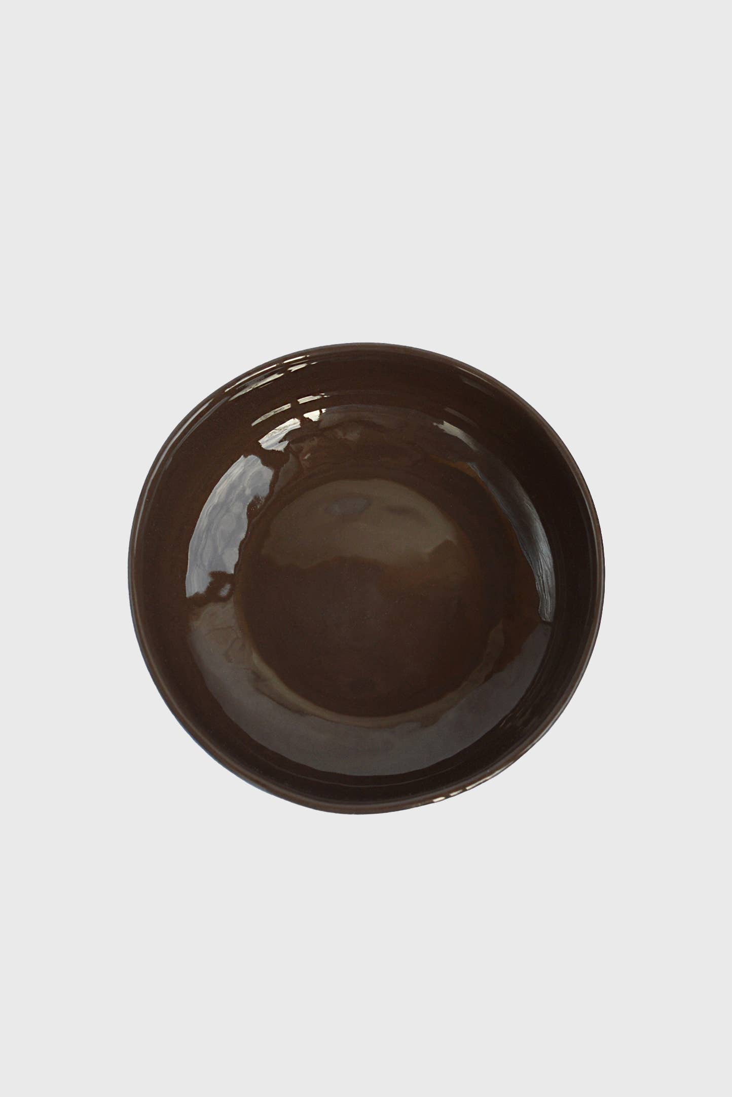 Handmade Porcelain Everyday Bowl. Forget-me-not/Chocolate