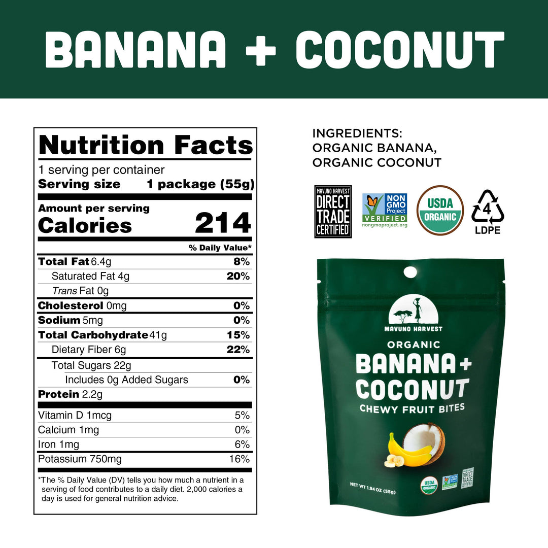 Organic Banana + Coconut Fruit Bites