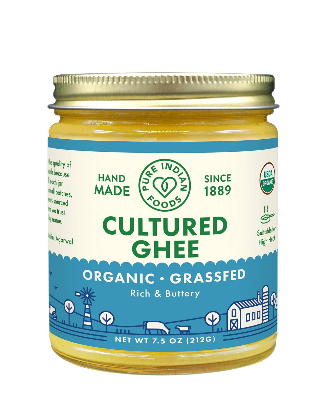 Cultured Ghee, Grassfed and Certified Organic