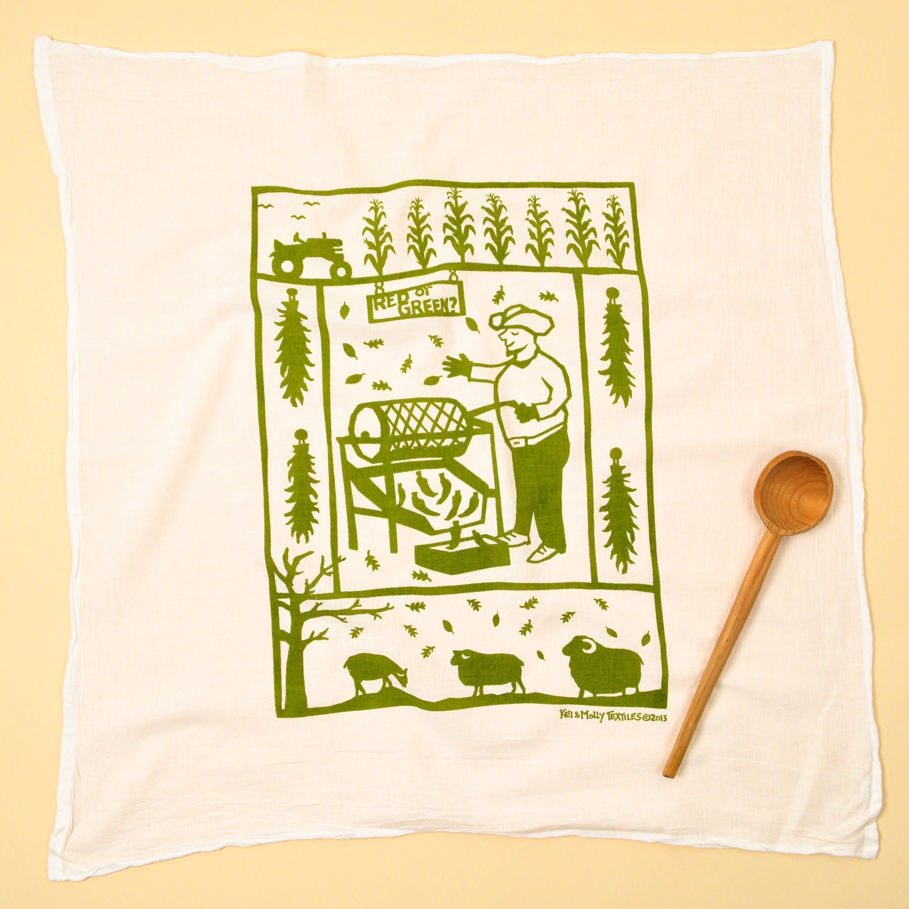 Flour Sack Dish Towel - Chile Roaster