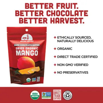 Chocolate Dipped Dried Organic Mango