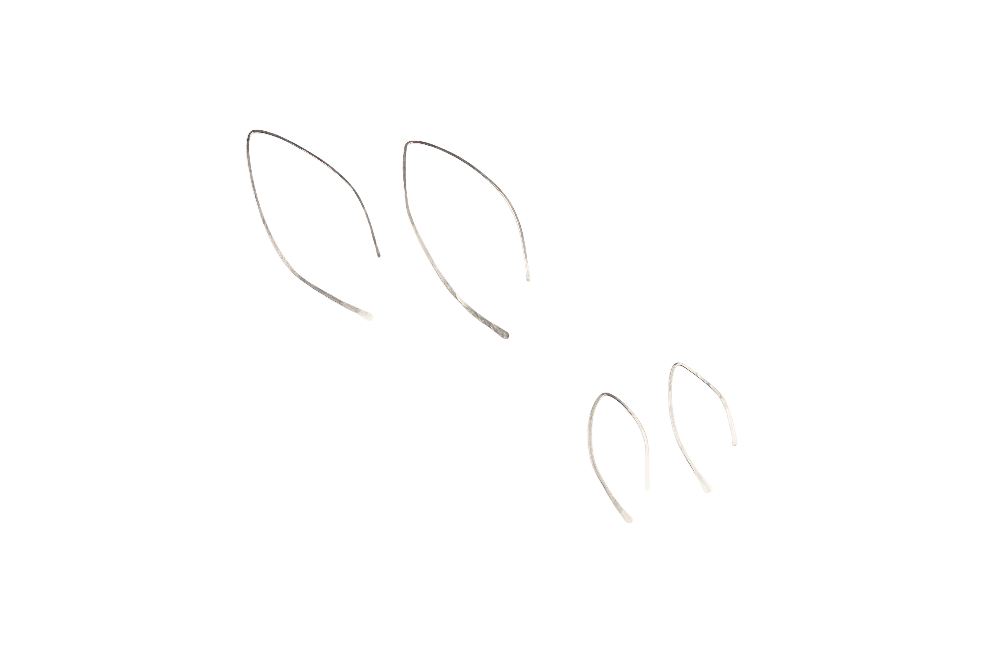 Qasioun Minimalist Mini-Threader Earrings in Sterling Silver