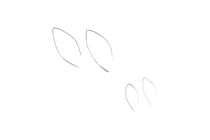 Qasioun Minimalist Mini-Threader Earrings in Sterling Silver