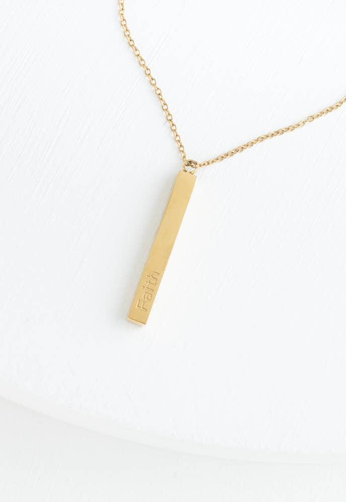 Faith, Hope, Love Gold Bar Necklace - Ethical Trade Co
