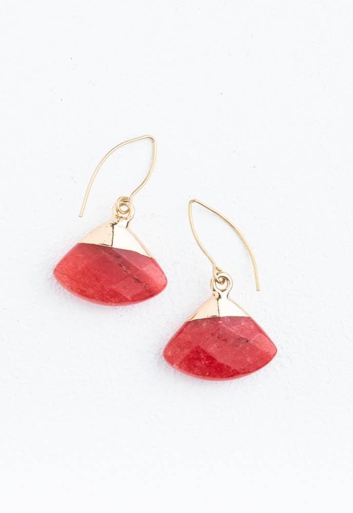 Fan Drop Earrings in Crimson - Ethical Trade Co