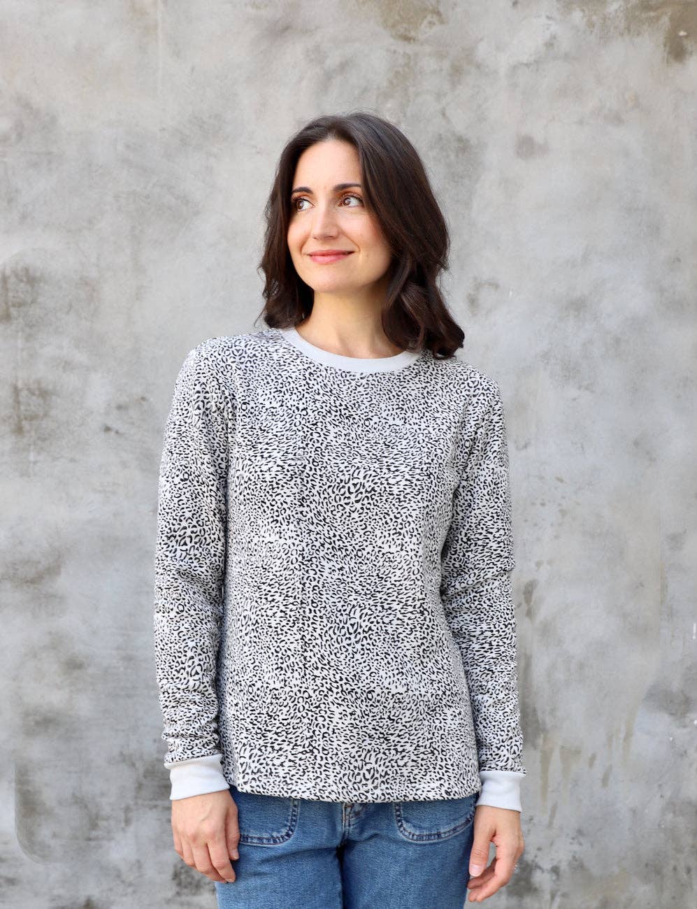 Leopard Print Organic Fleece Sweater