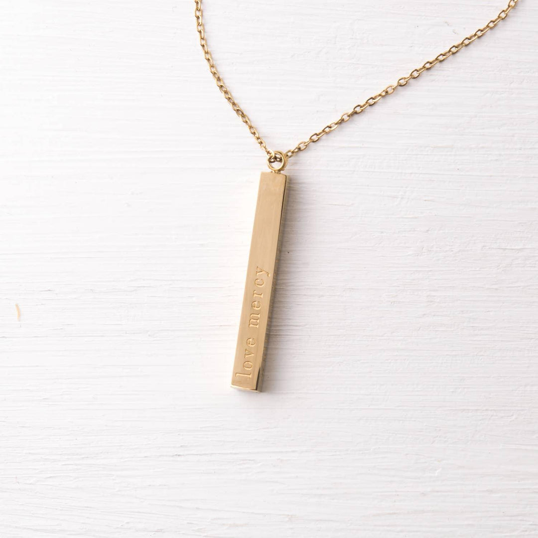 Give Justice Gold Bar Necklace - Ethical Trade Co