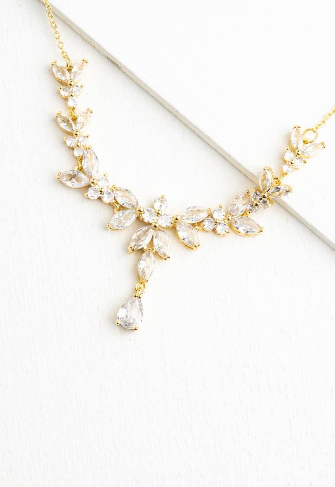 Golden Chandelier Zircon Necklace - Ethical Trade Co