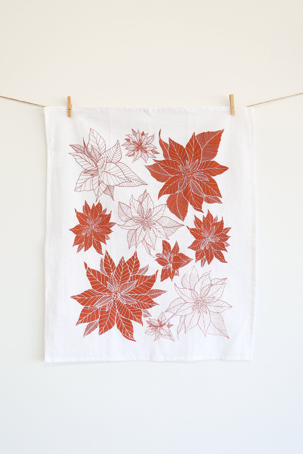 Poinsettia Tea Towel