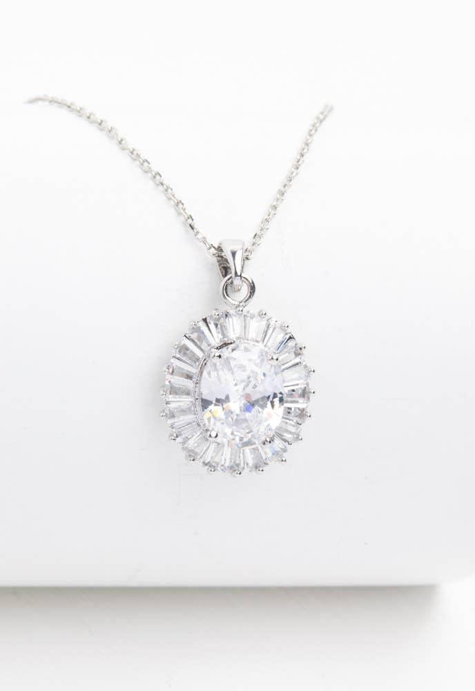 Infinite Glow Platinum Zircon Necklace - Ethical Trade Co