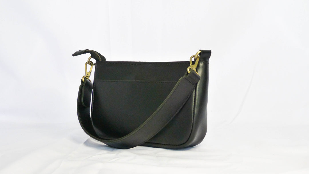 Jessica Leather Purse in Black Licorice