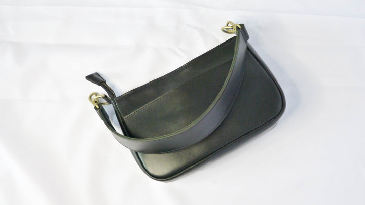 Jessica Leather Purse in Black Licorice