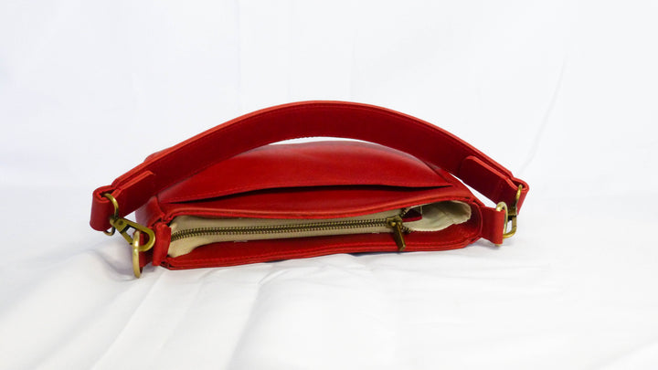 Jessica Leather Purse in Cherry