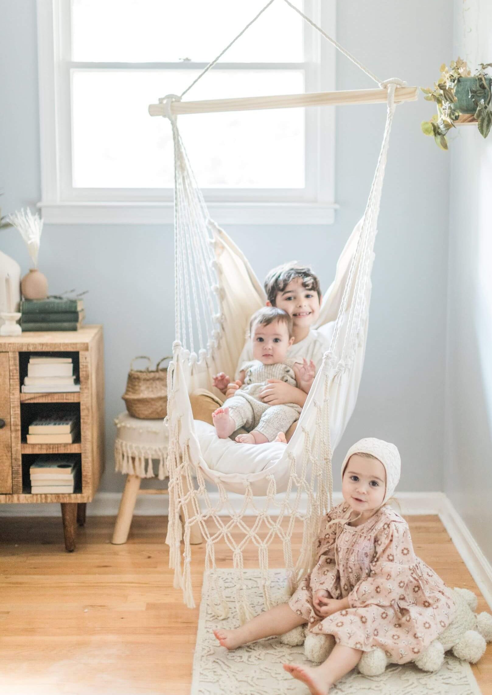Junior White Macrame Hammock Swing Chair | SERENA Jr.