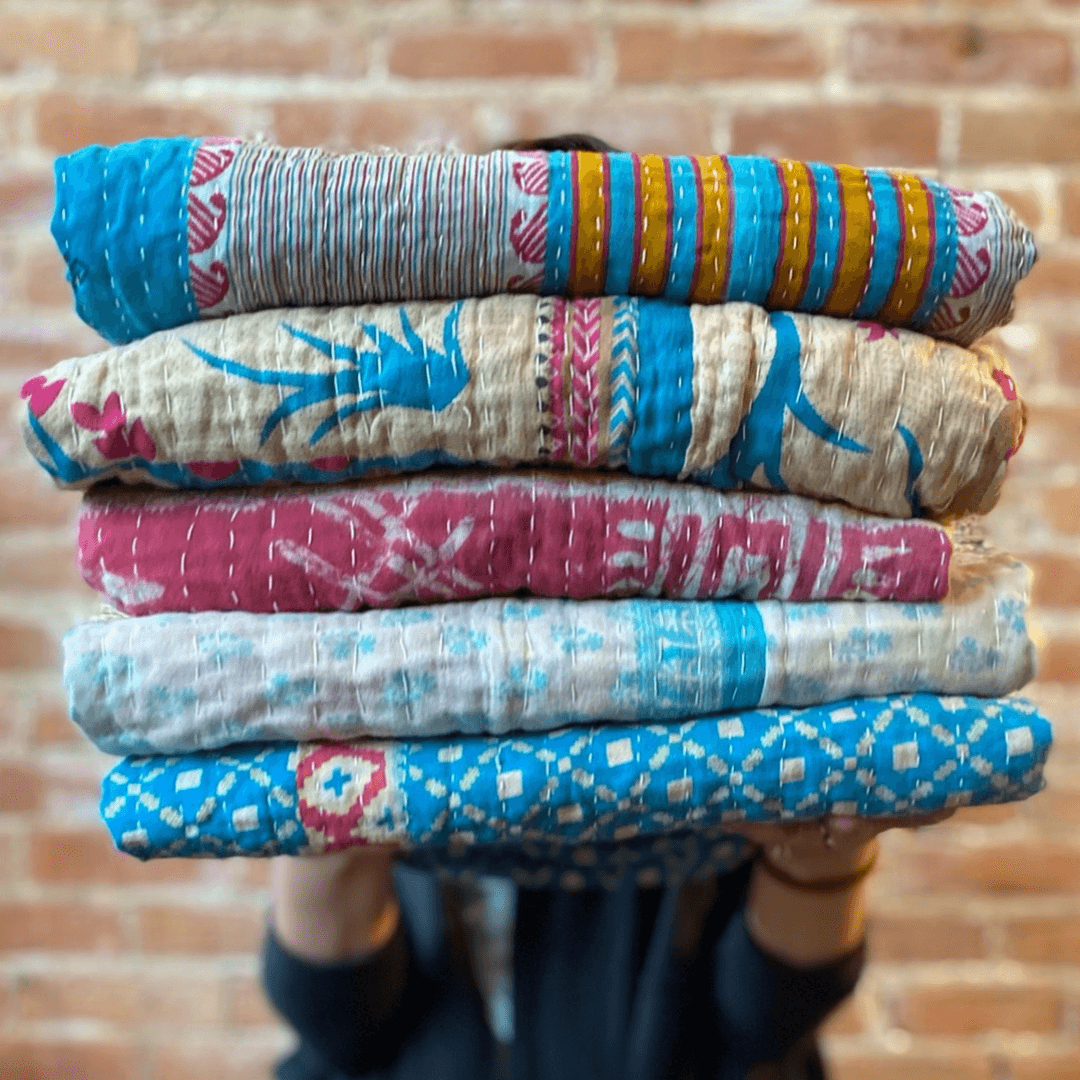 Kantha Throw Blanket Quilt - Ethical Trade Co