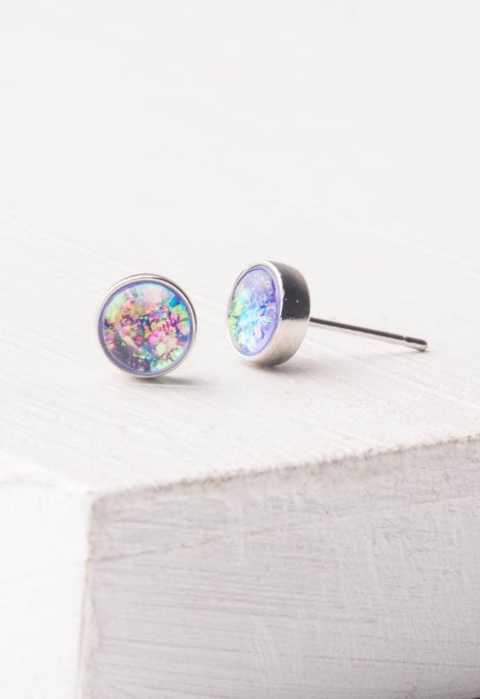 Lora Lavender & Silver Stud Earrings - Ethical Trade Co